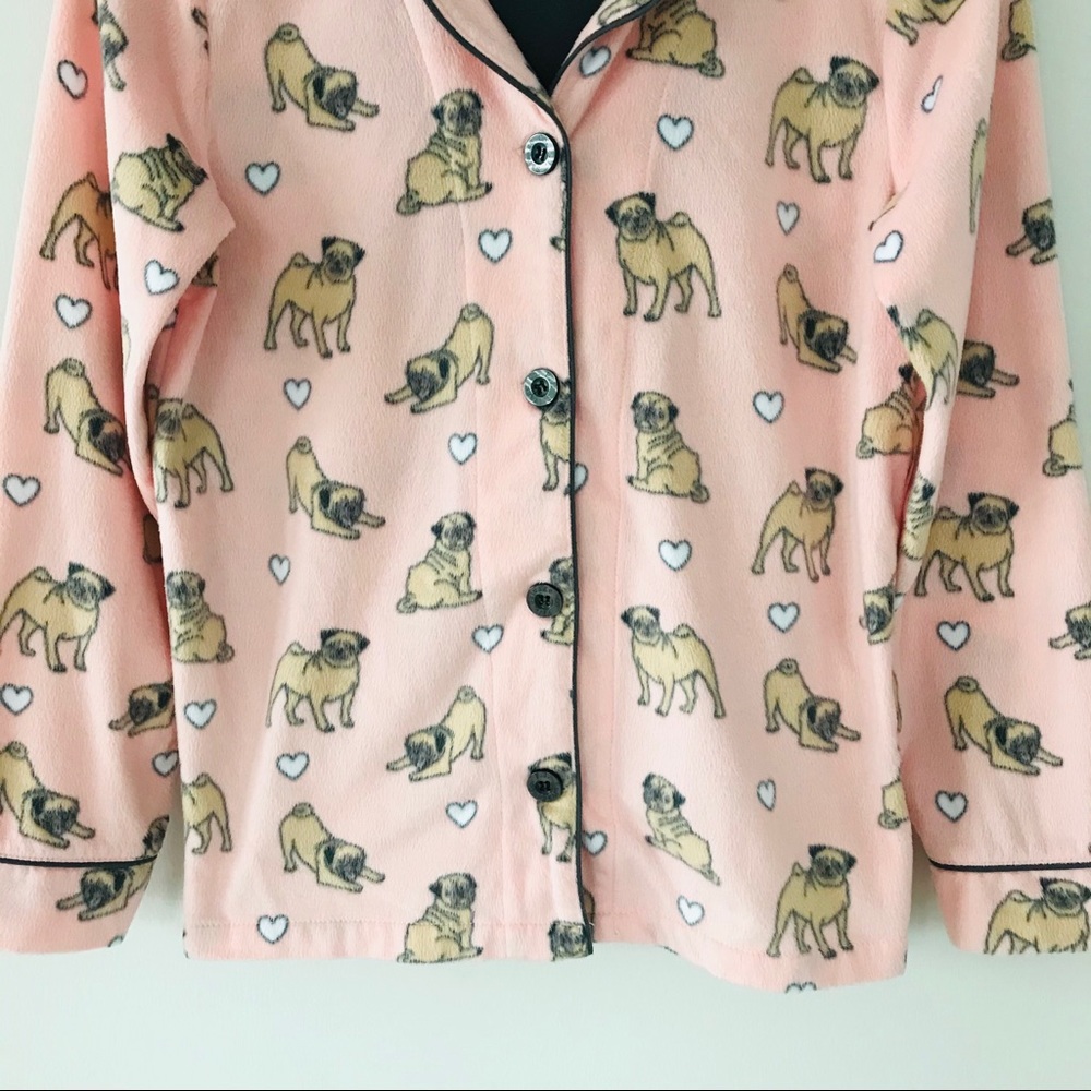 PJ Salvage Printed Flannel Pajama Set Pink L - Picture 5 of 16
